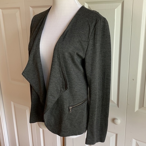 Peyton Jensen Open Front Gray Jacket Sz Large - Picture 2 of 9